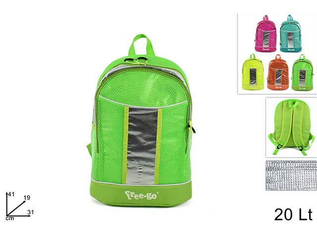 Zaino termico 20lt interno in alluminio con tasca rete