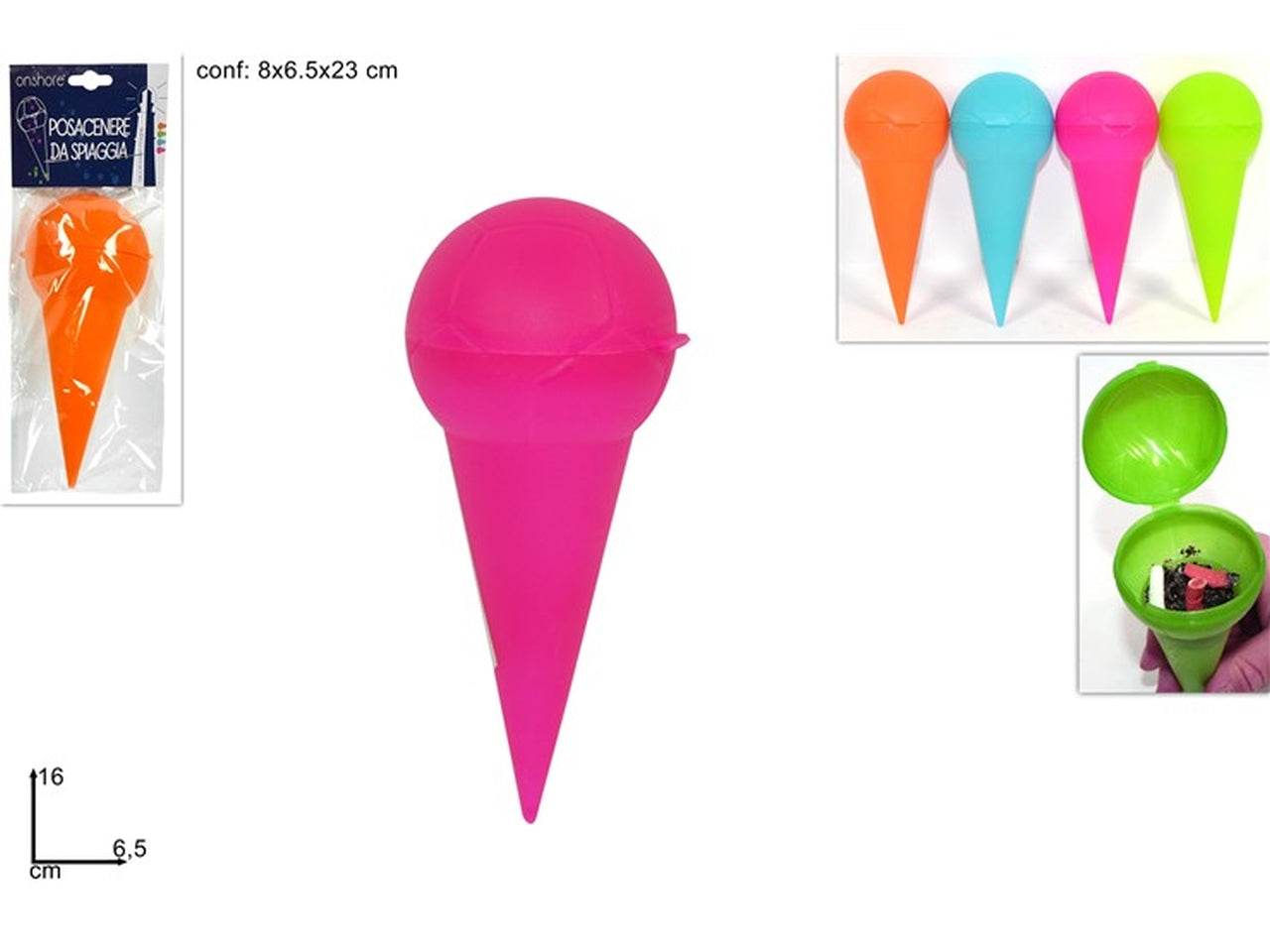 Posacenere da spiaggia 4 assortiti