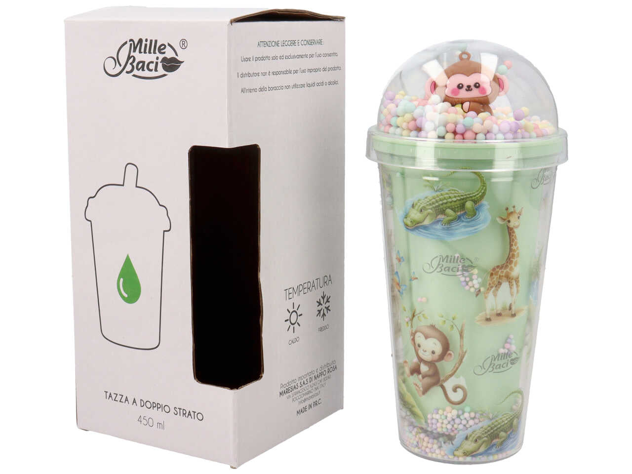 Bicchiere con cannuccia fantasia jumanji