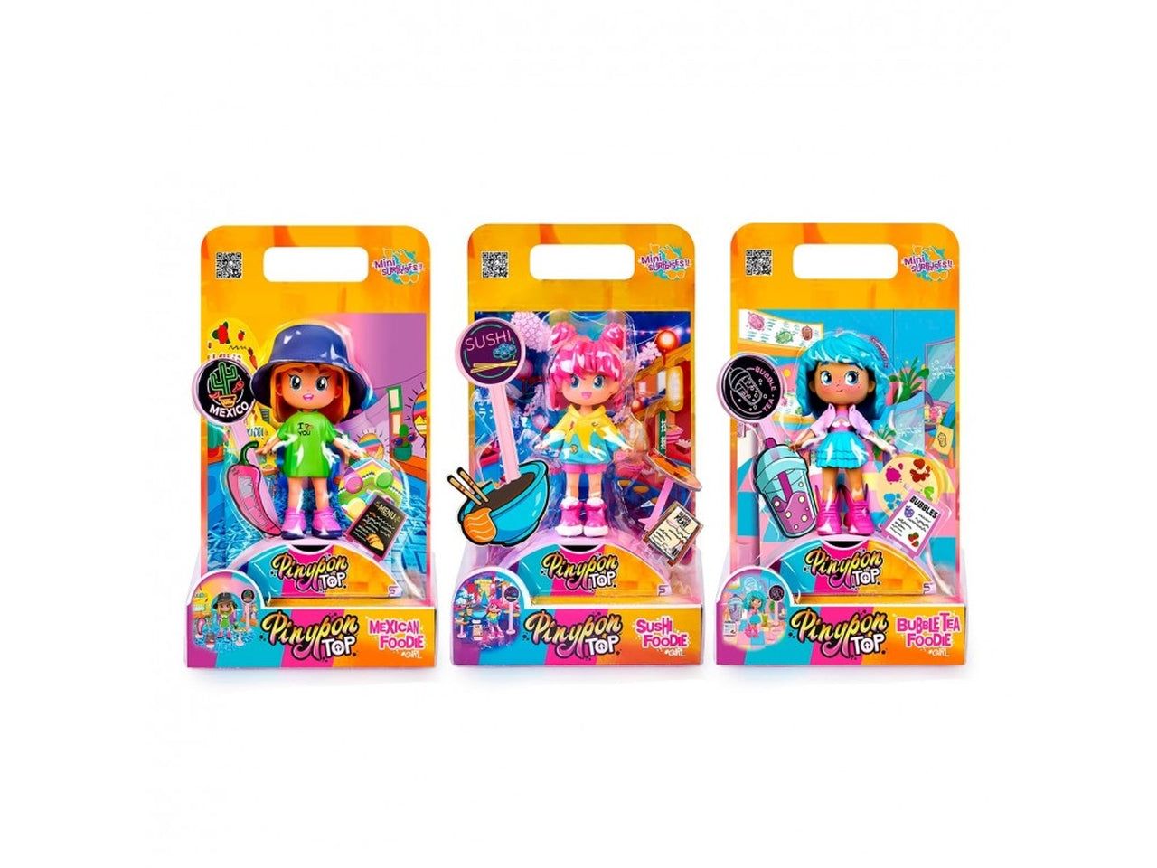Bambola pinypon top foodie girl 3 assortimenti