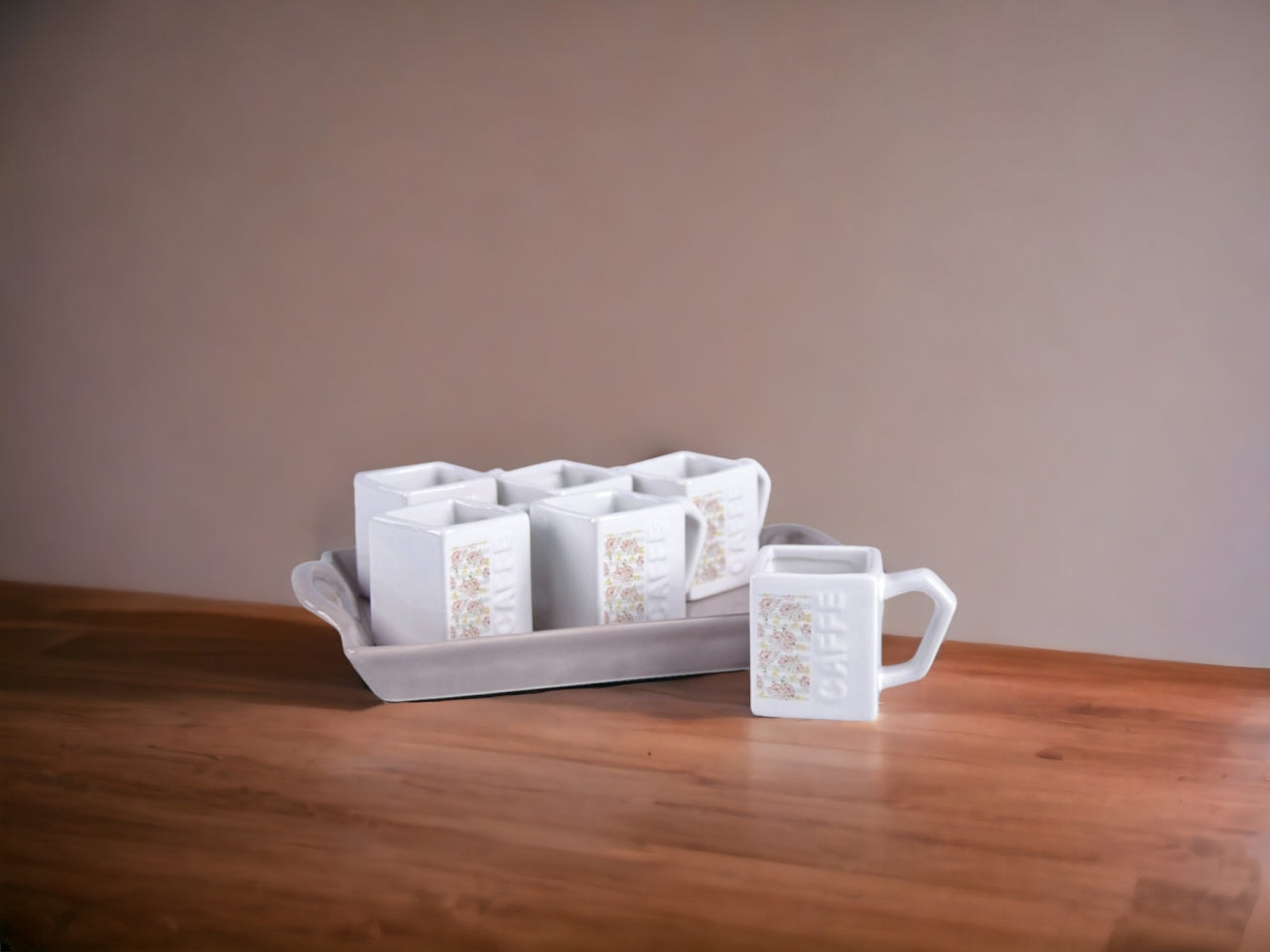 Peonias tazze con vassoio