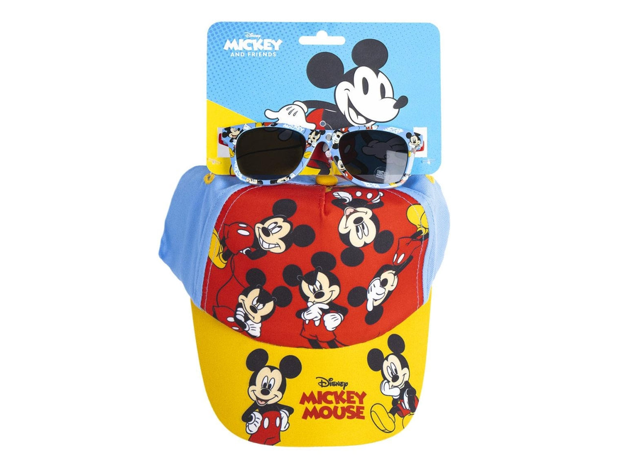 Mickey set cappellino con visiera e occhiali da sole