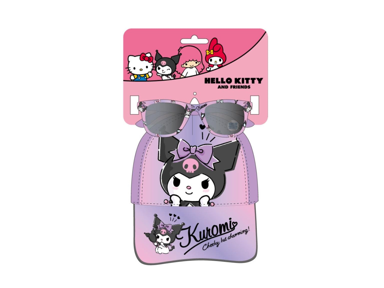 Hello kitty kuromi set cappellino con visiera e occhiali da sole