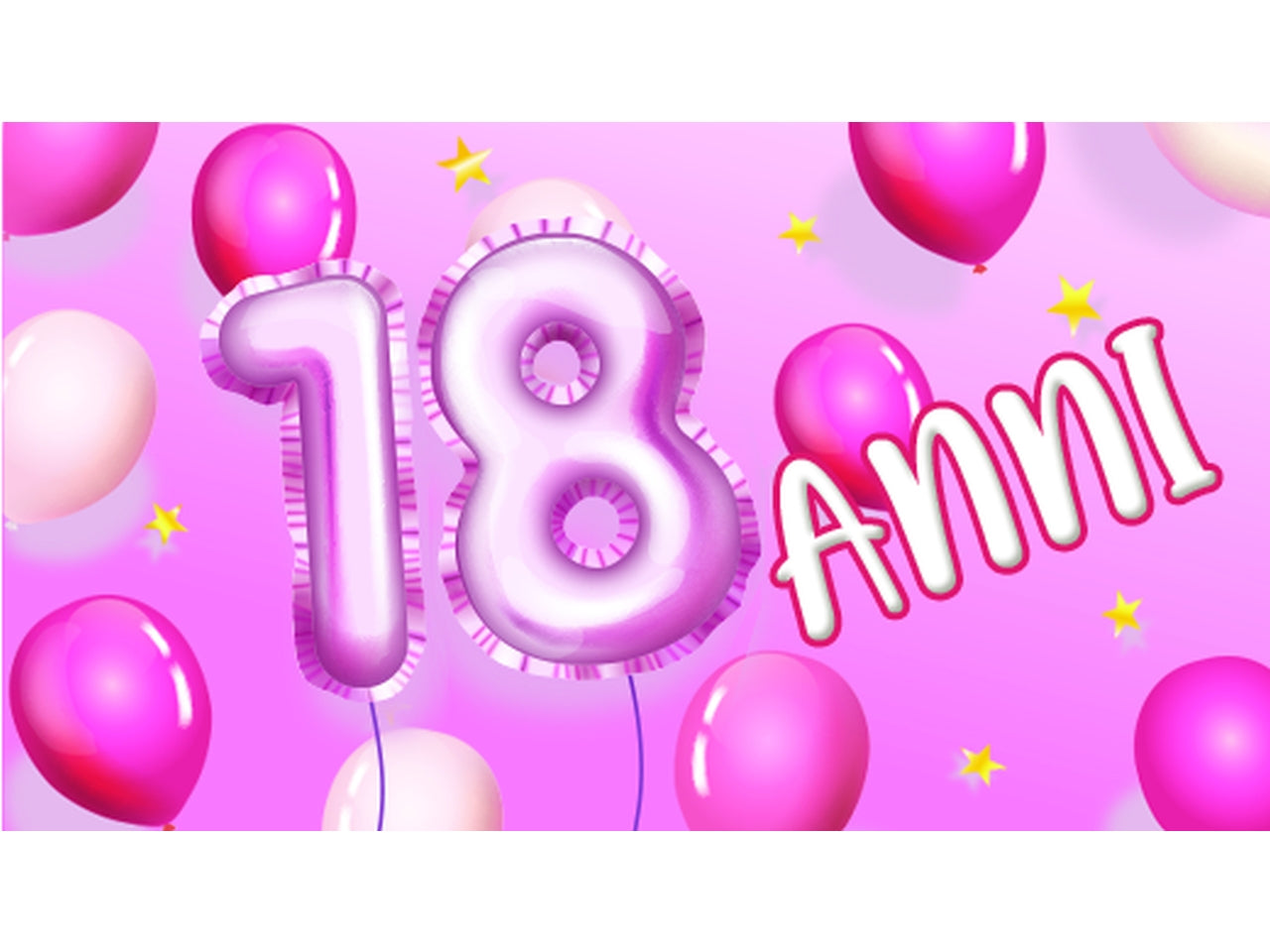 Biglietti bomboniera 100 pezzi f.to a4 18 anni rosa