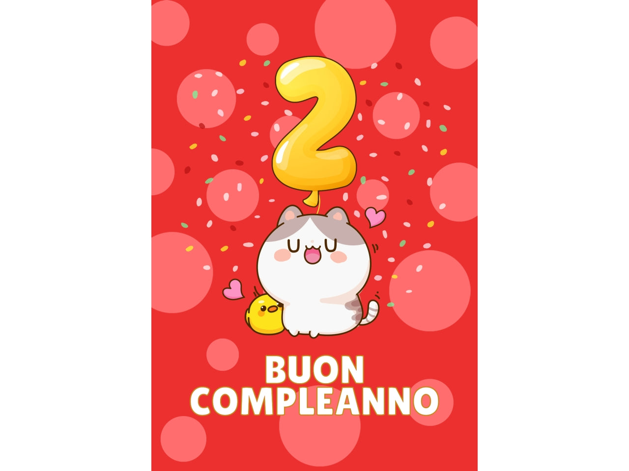 Biglietto buon compleanno bimbi 2Â° compleanno
