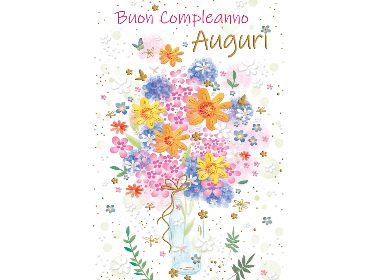 Biglietto buon compleanno fiori