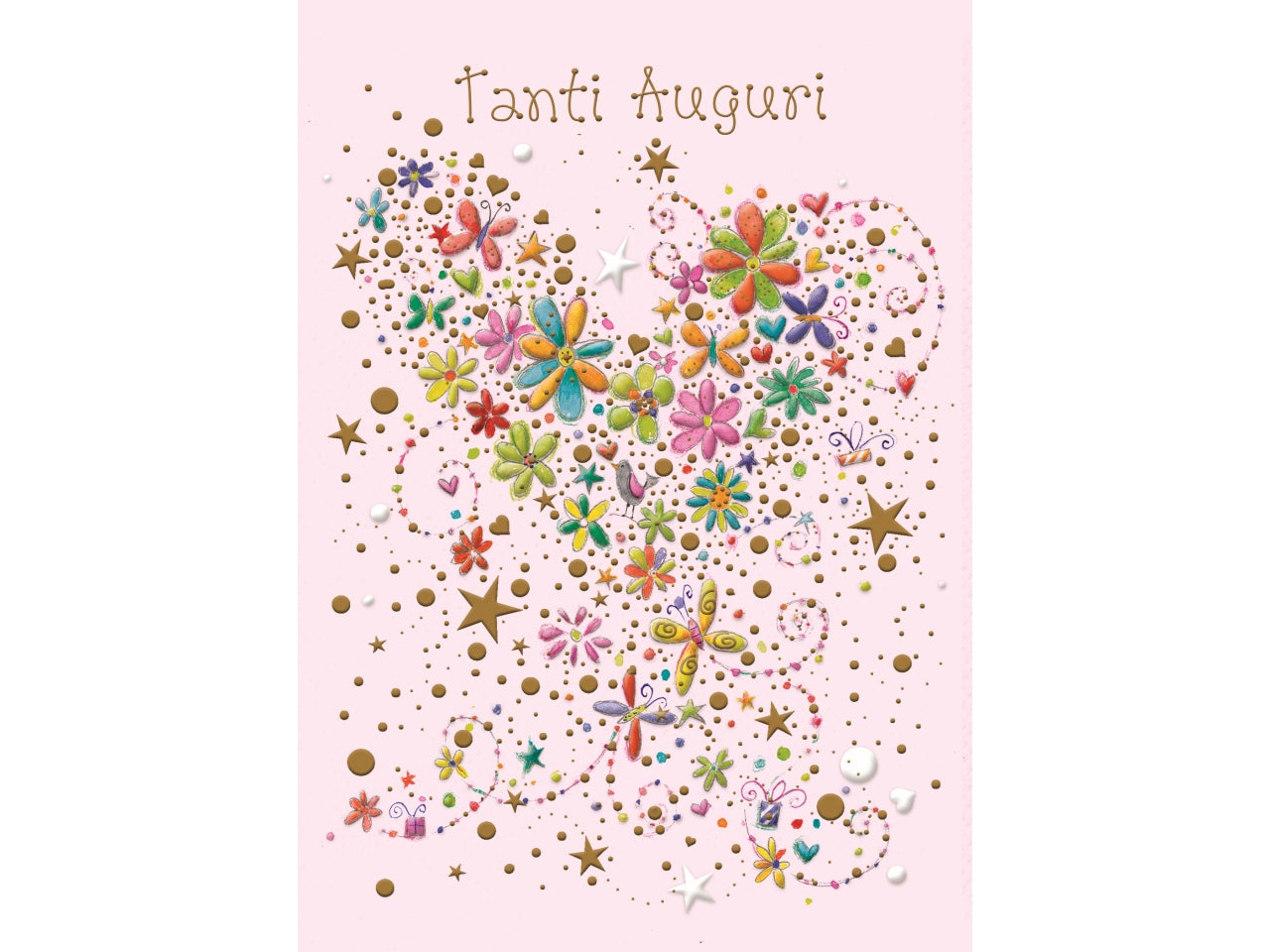 Biglietto buon compleanno cuore di farfalle