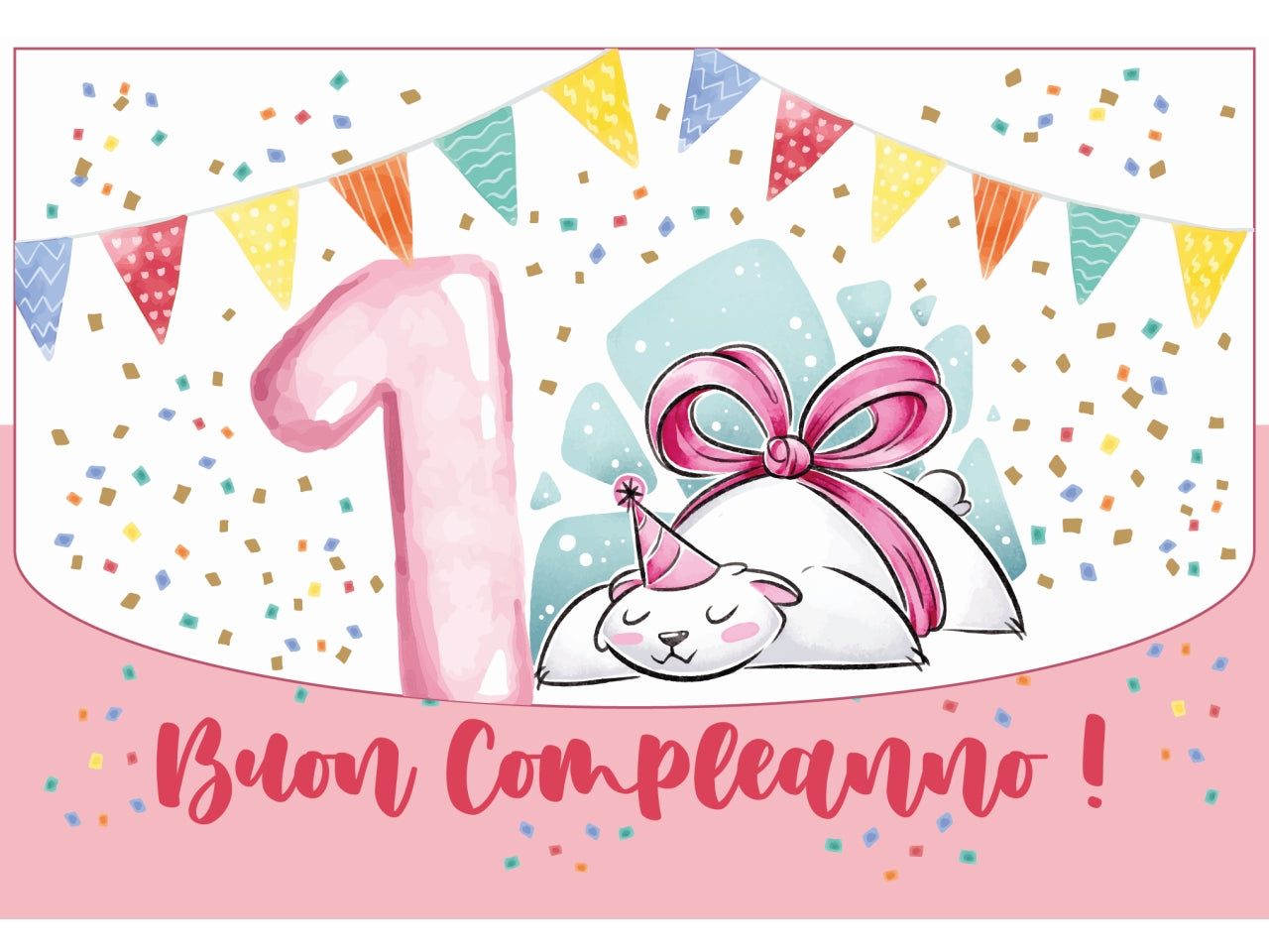 Biglietto portasoldi 1Â° anno rosa