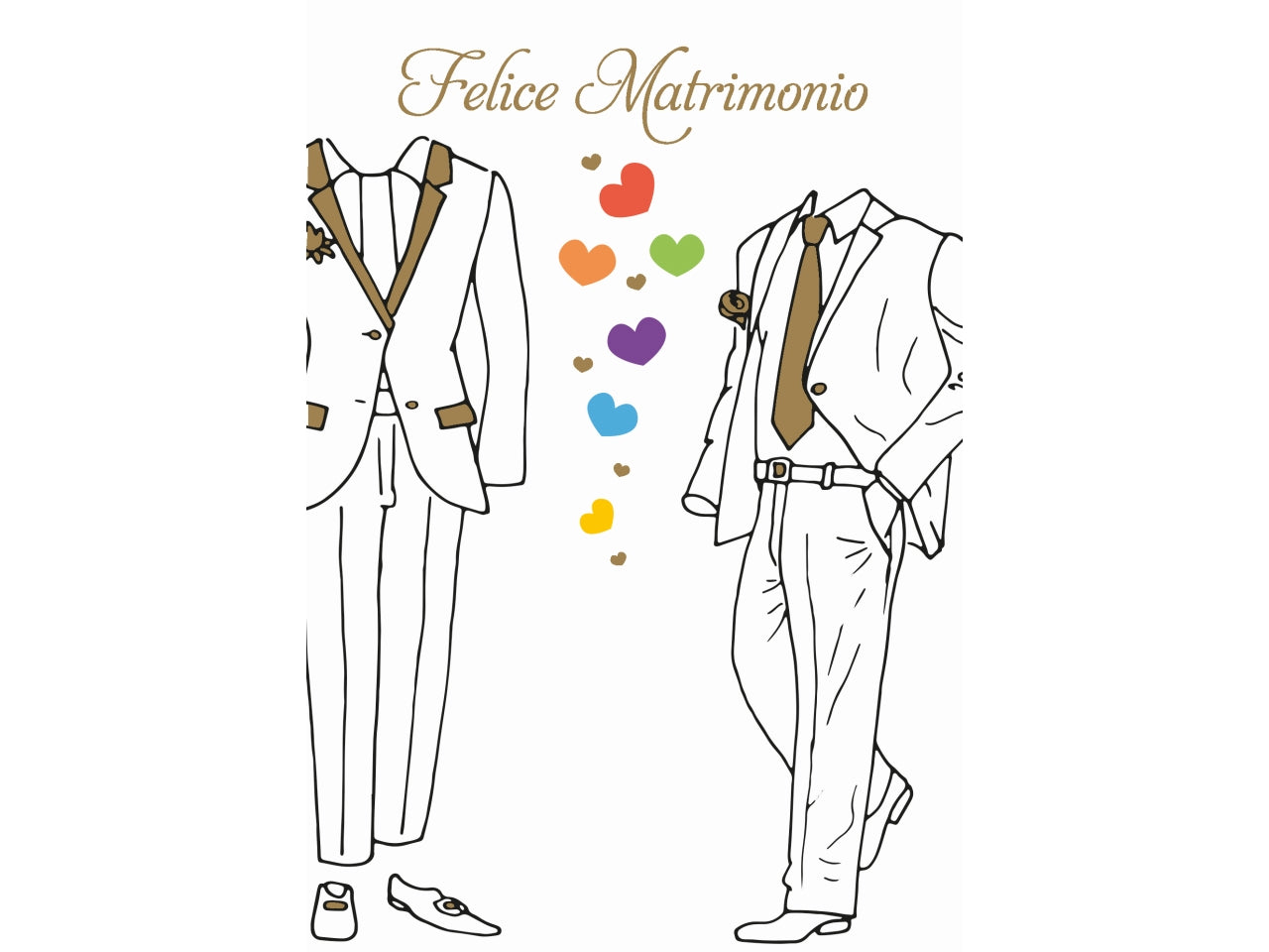 Biglietto felice matrimonio men