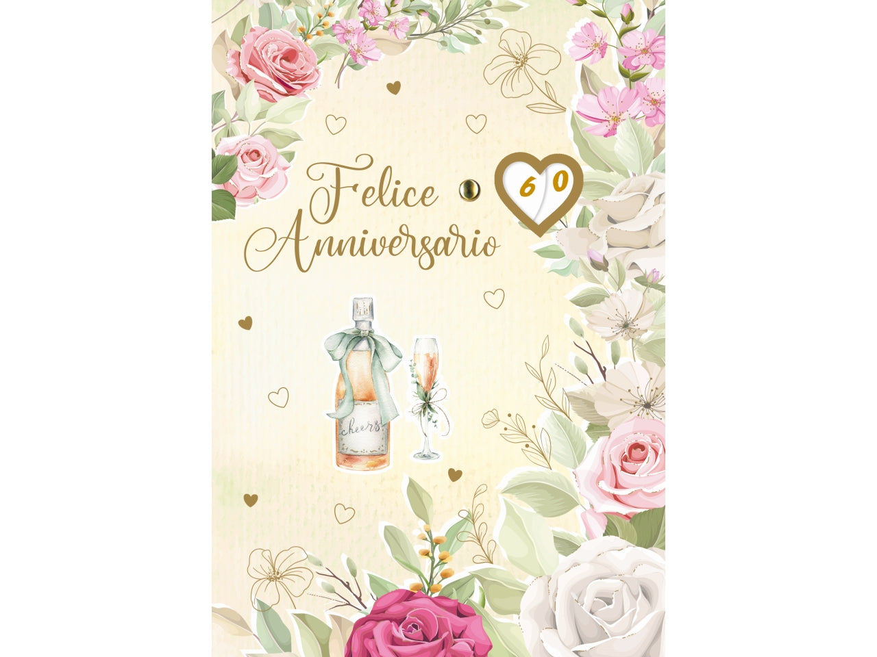 Biglietto felice anniversario doppia rotella 1-99
