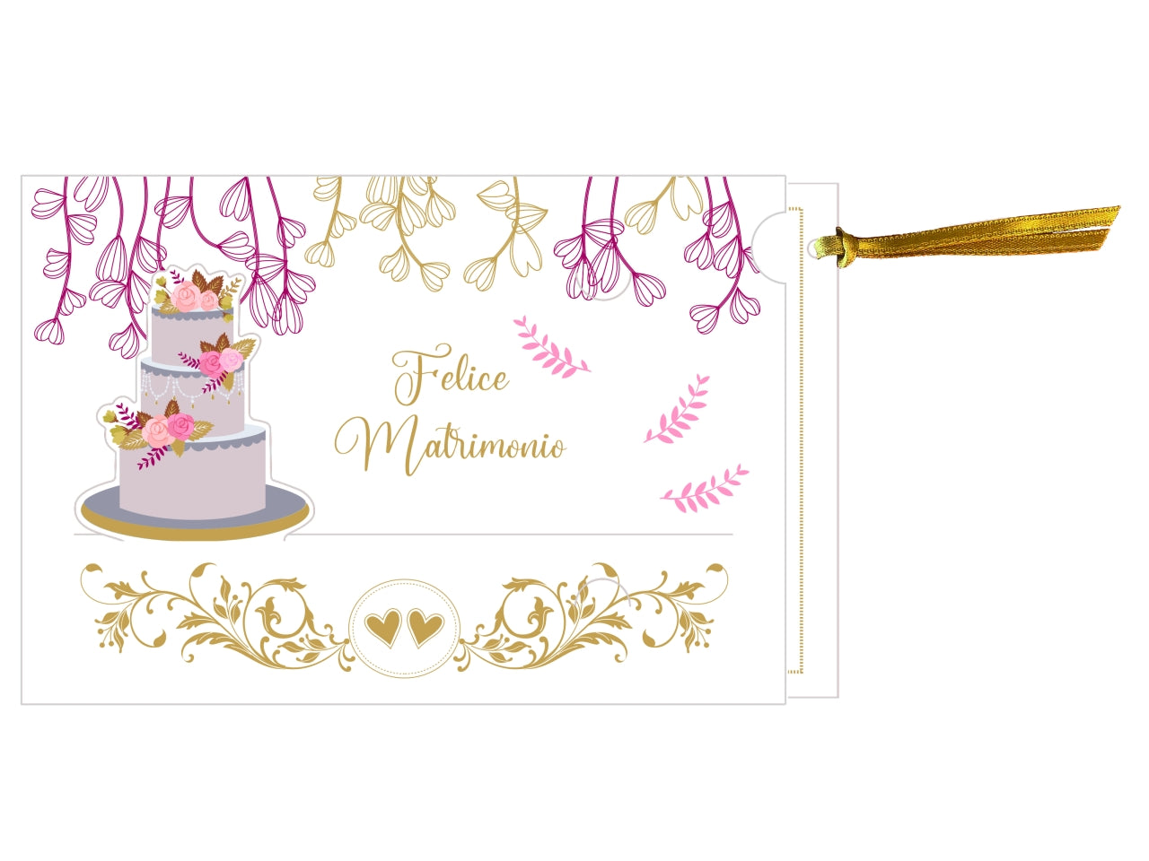 Biglietto portasoldi felice matrimonio