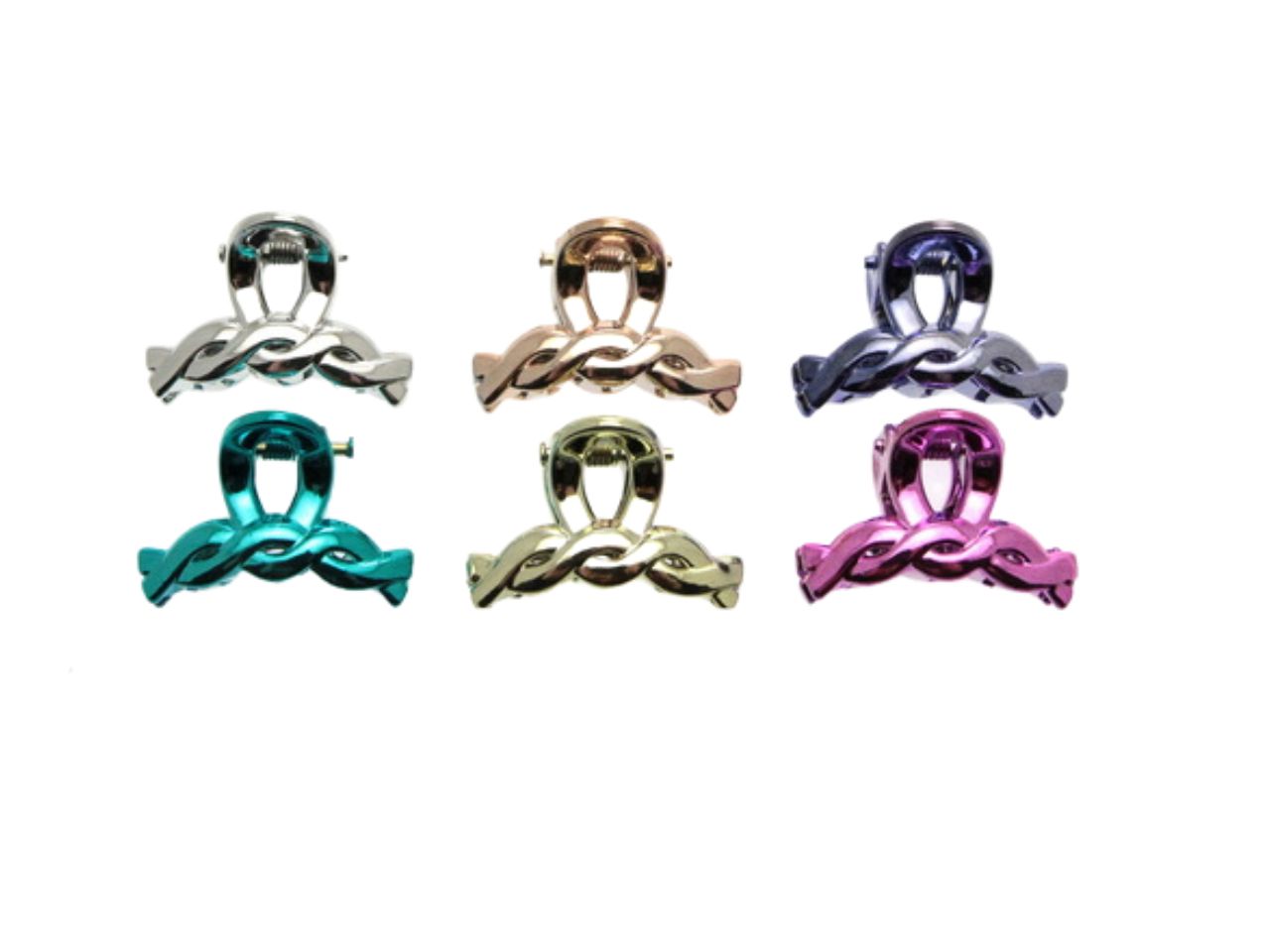 Pinza mini treccia metallizzata