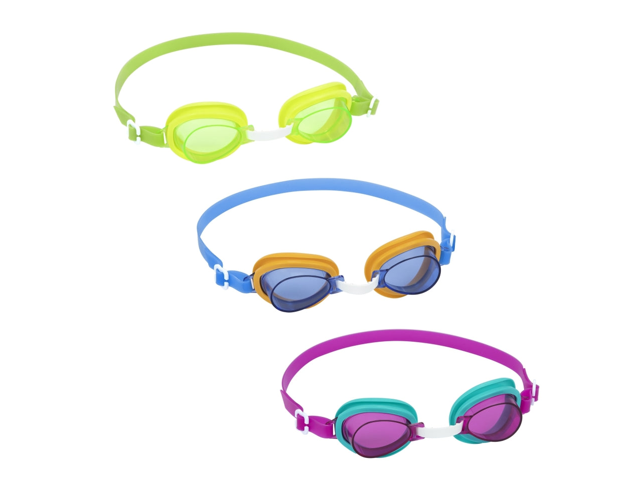 Occhialini lightning swimmer in silicone,lenti con protezione uv per bambini  da 3-6 anni