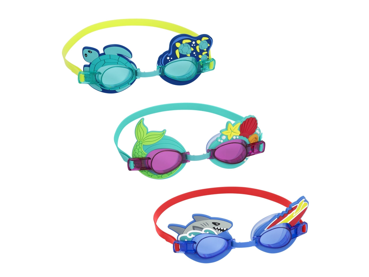 Occhialini  emotion in silicone e lenti con protezione uv per bambini da 3-6 anni in fantasie assortite