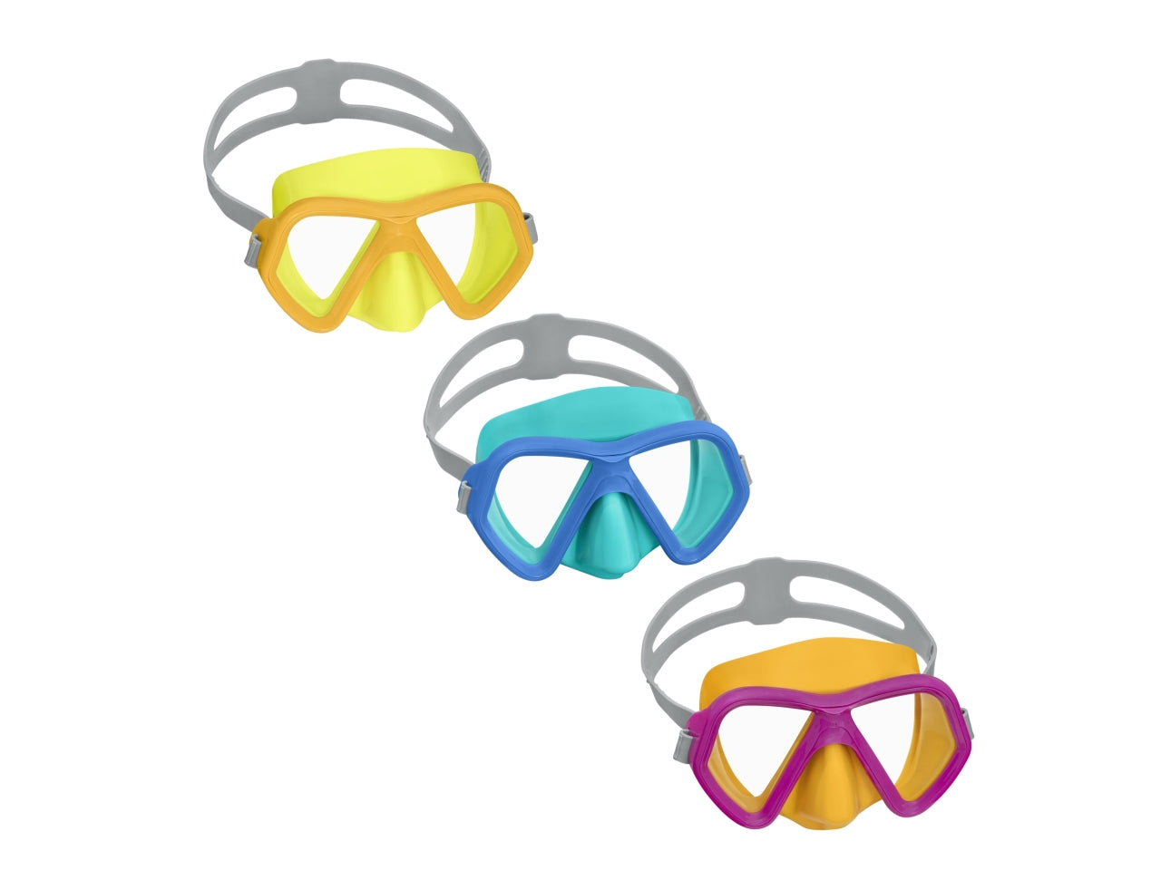 Maschera glider con lenti in policarbonato e protezione uv per bambini da 3-6 anni in colori assortiti