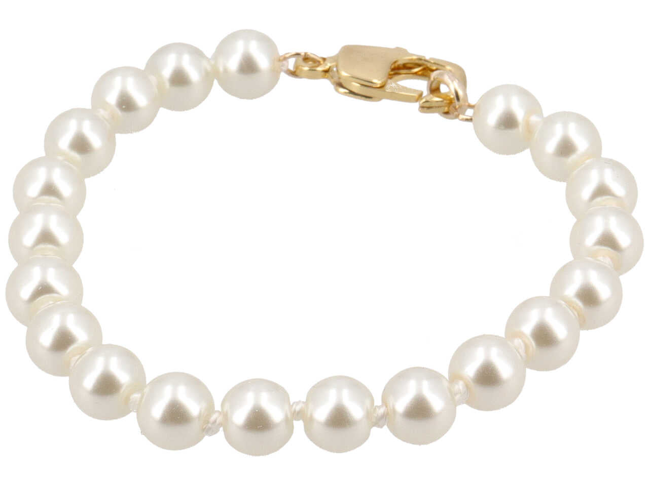 Bracciale perla vetro con chiusura rame