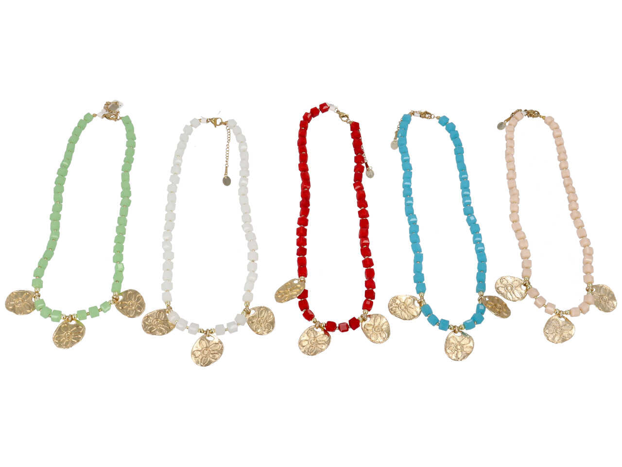 Collana cristallo,acciaio, ematite e lega di zinco