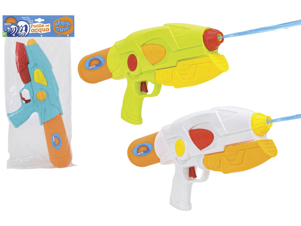 Pistola ad acqua pompa 41cm 3 colori assortiti