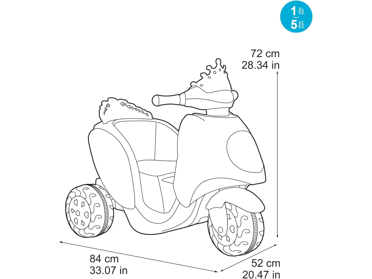 Feber moto scooter bimba little princess elettrica 6v