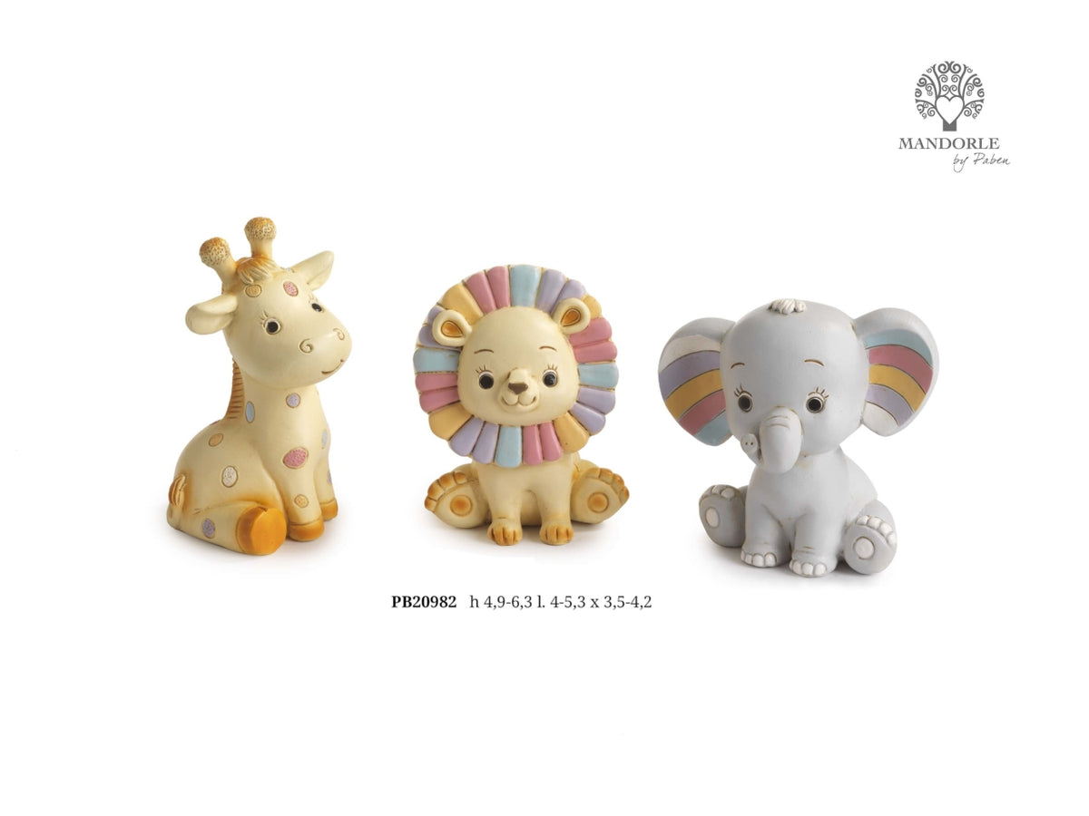 Animaletto della giungla in resina 6,3cm in 3 assortimenti