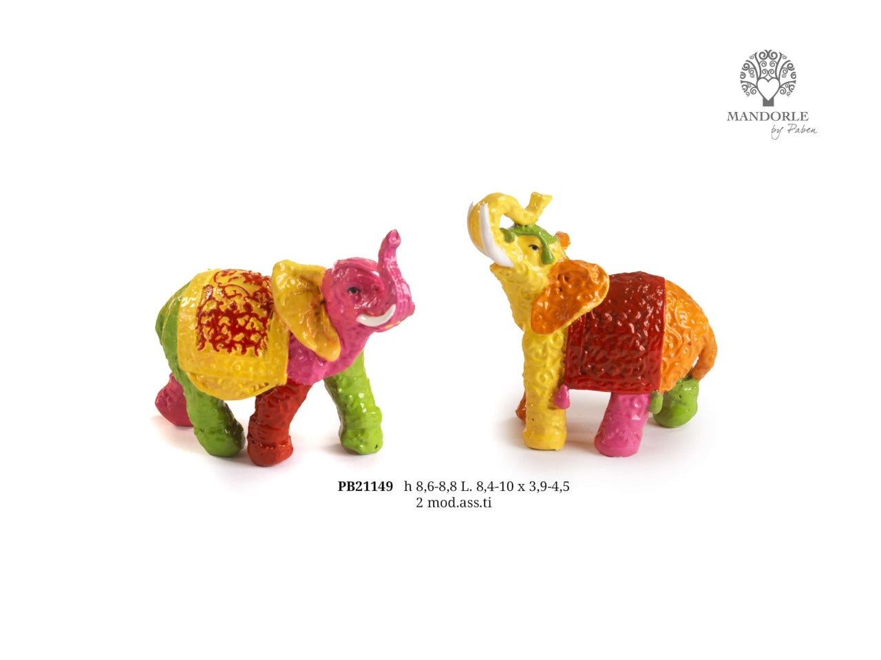 Elefante in resina 8,8cm in 2 assortimenti