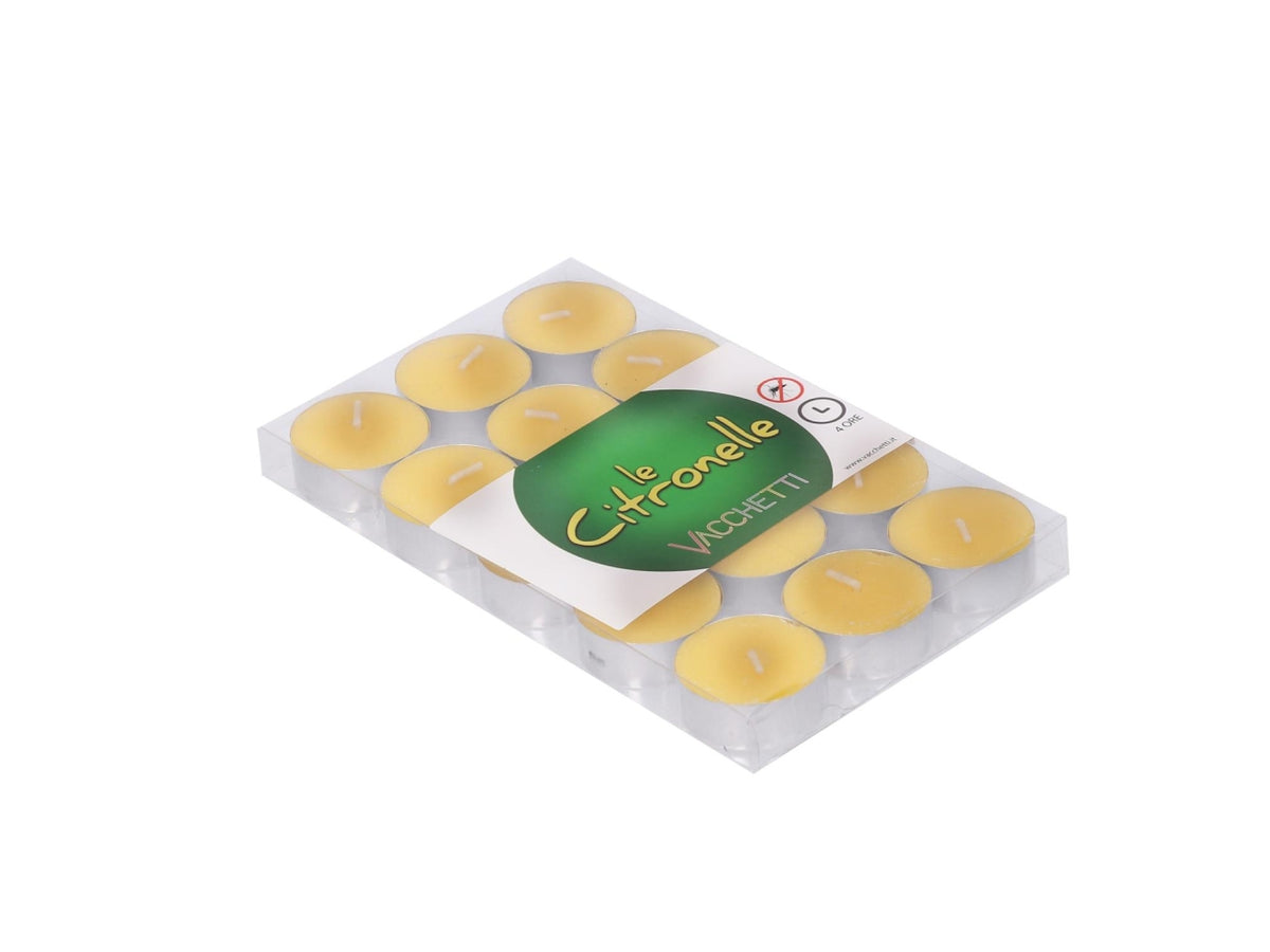 Candela paraffina citronella giallo confezione 15pz d.3,8h1cm