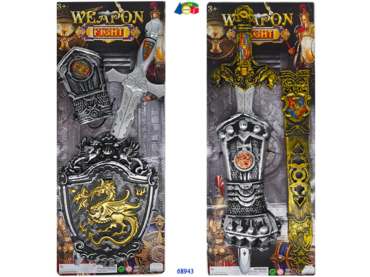 Set medioevale con spada ed accessori assortiti