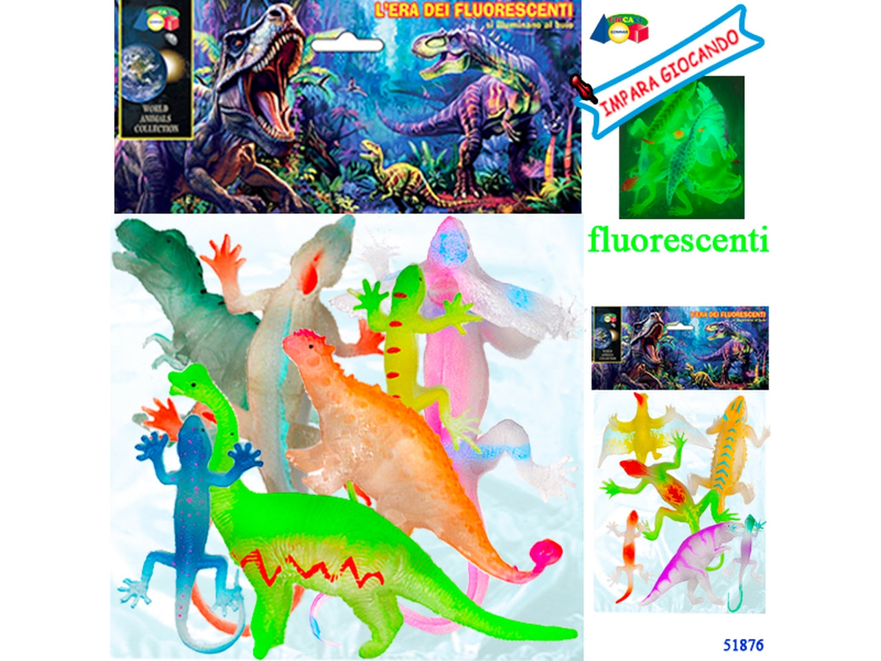 Busta dinosauri l'era dei fluorescenti ass.