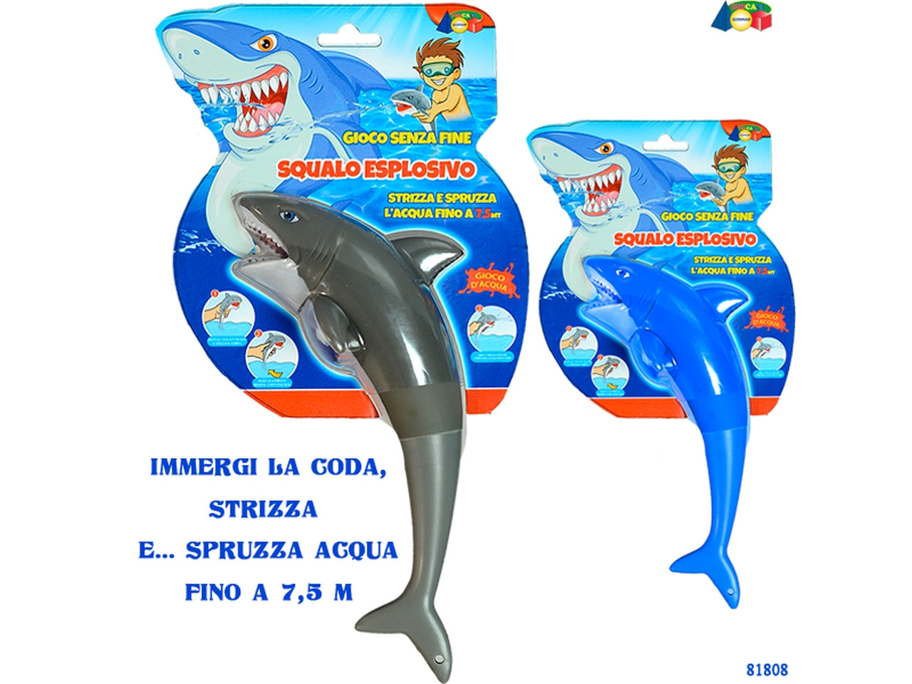 Set squalo esplosivo spruzzaacqua ass.