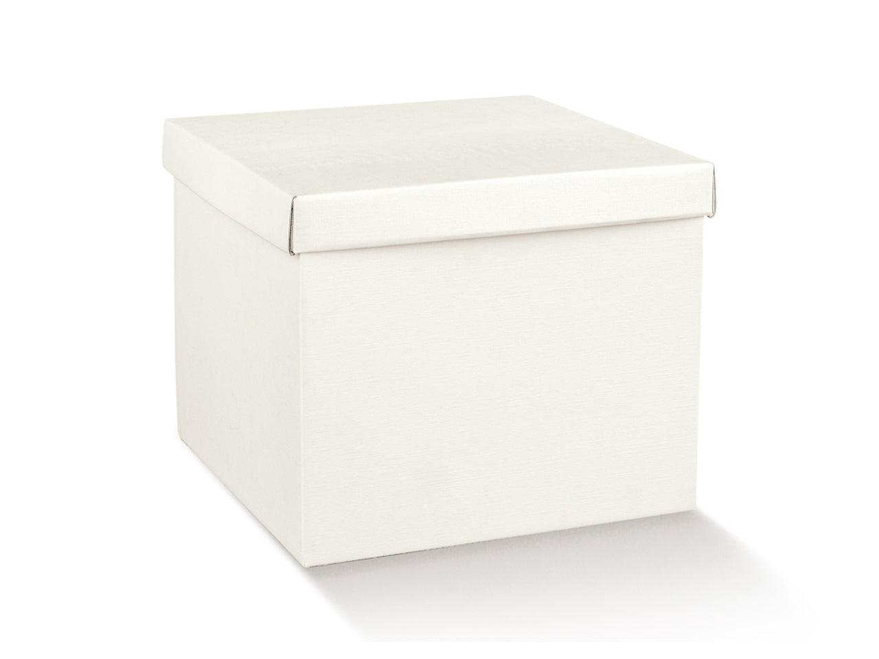 Scatola fibra bianca con coperchio 20x20x6cm