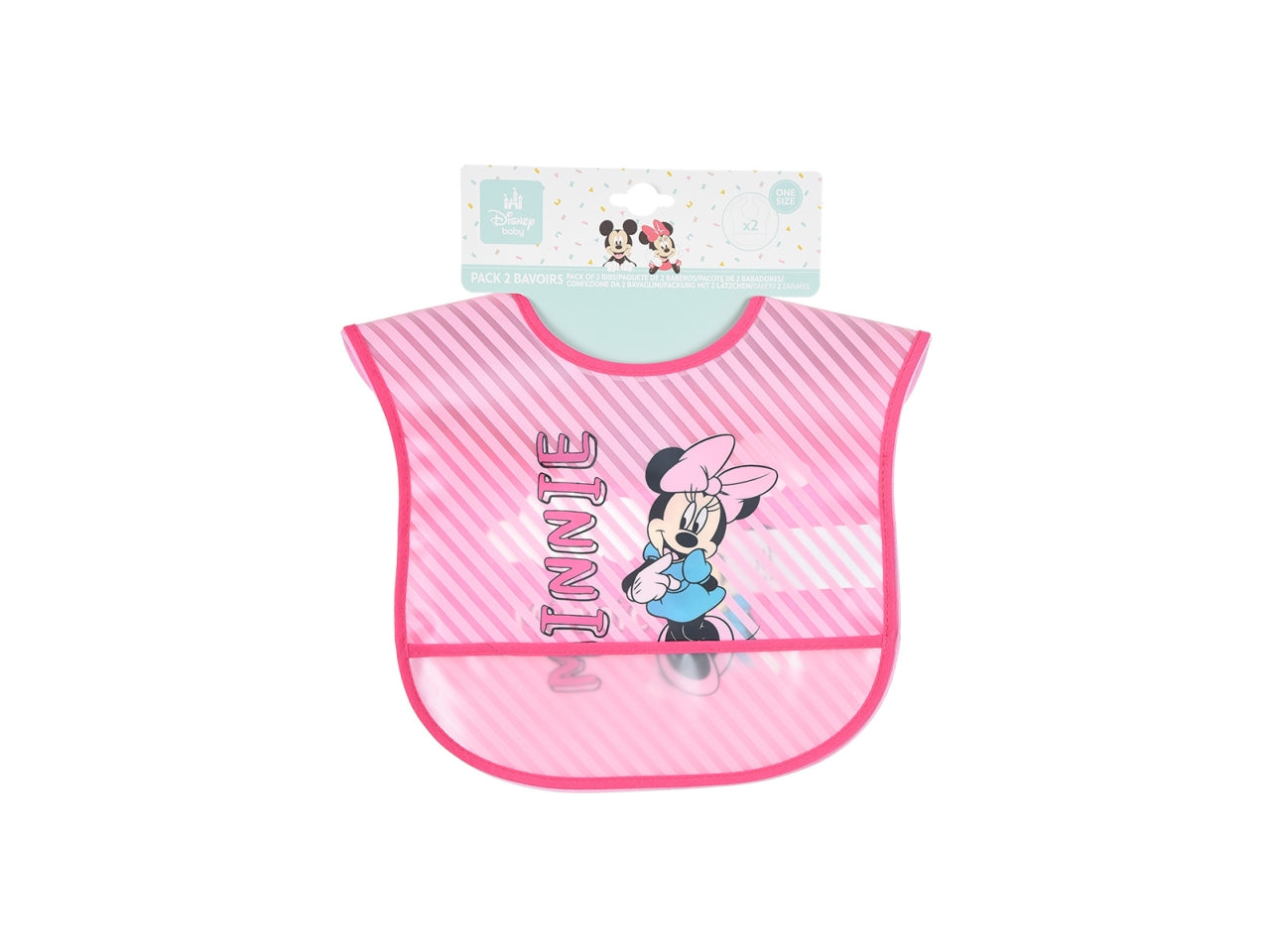 Minnie bavette 36x23,5cm confezione 2 pezzi assortite