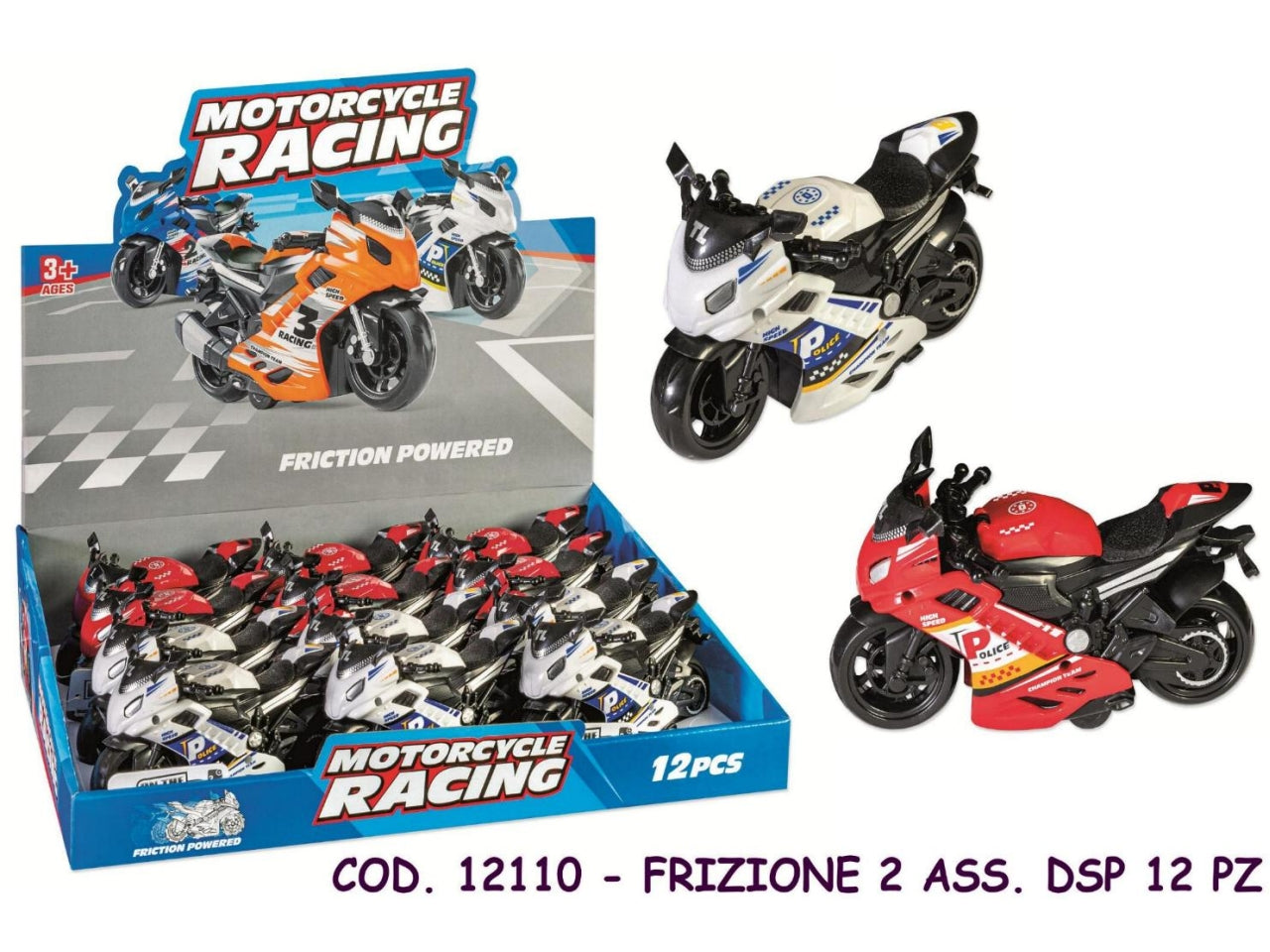 Moto frizione 14cm in 2 colori assortiti