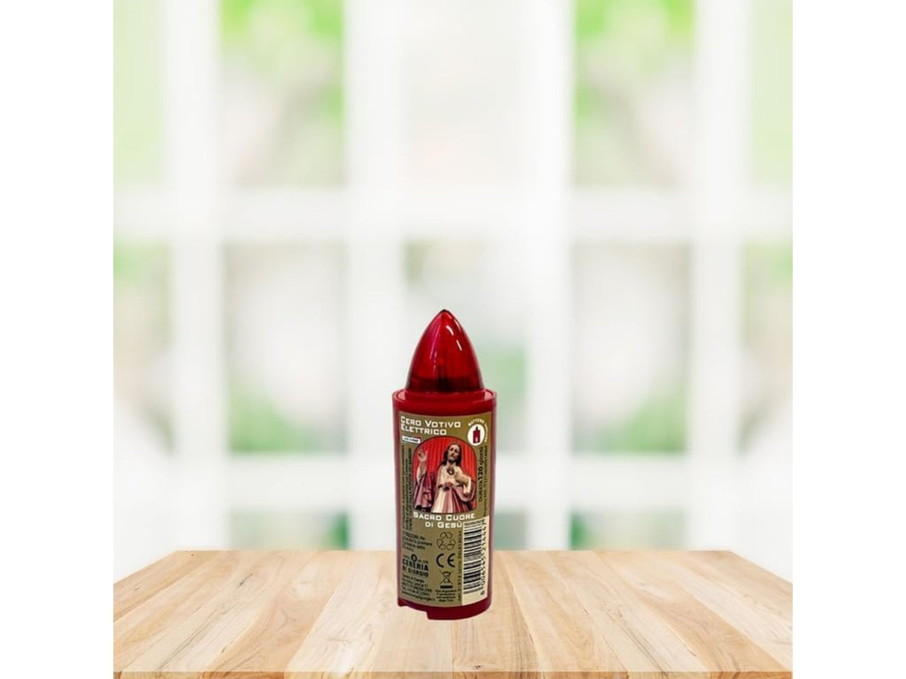 Cero votivo luxi elettrico d.3xh.9cm con pile incorporate 120 giorni