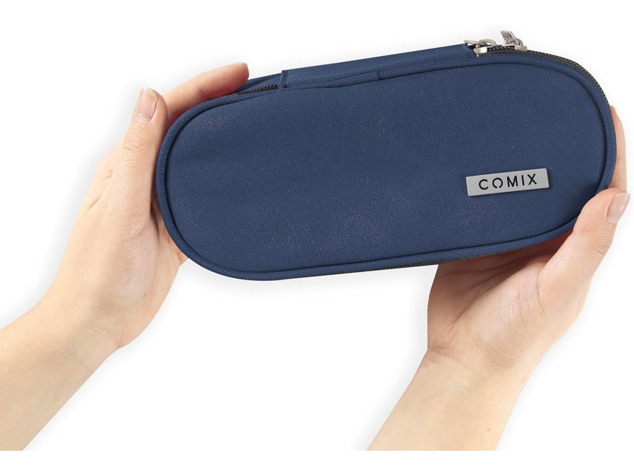 Astuccio ovale organizzato comix monocolore blu