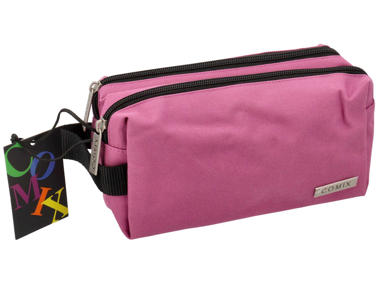 Astuccio 2 zip  comix monocolore mauve