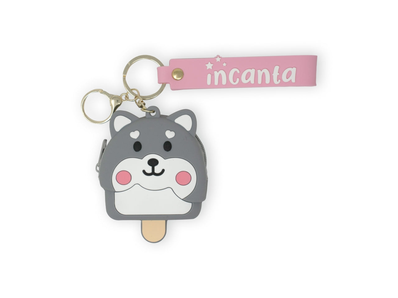 Flippy, portachaivi silicone, volpe, grigio