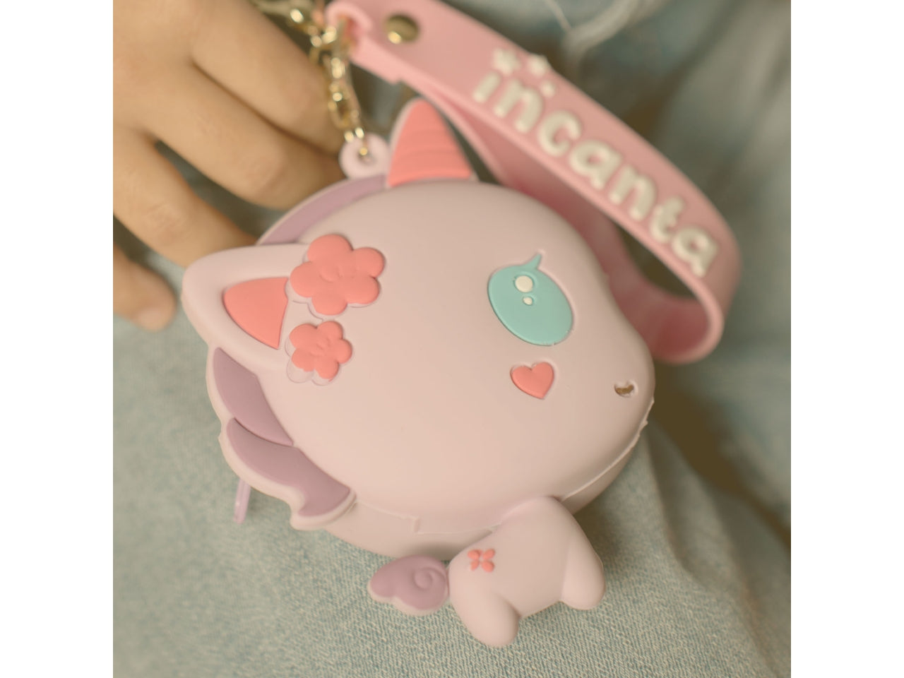 Flippy, portachaivi silicone, unicorno, rosa