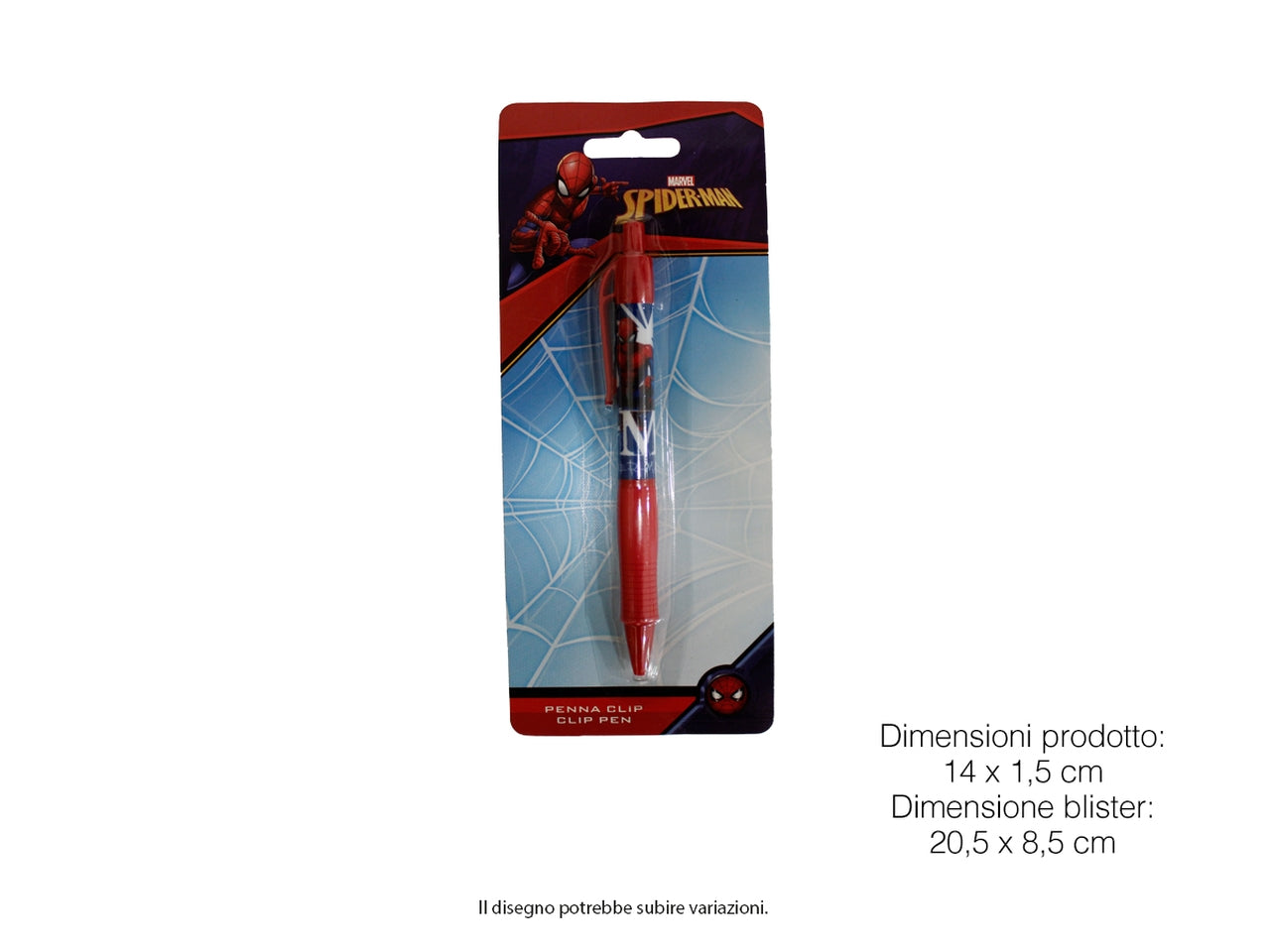 Spiderman penna clip in blister