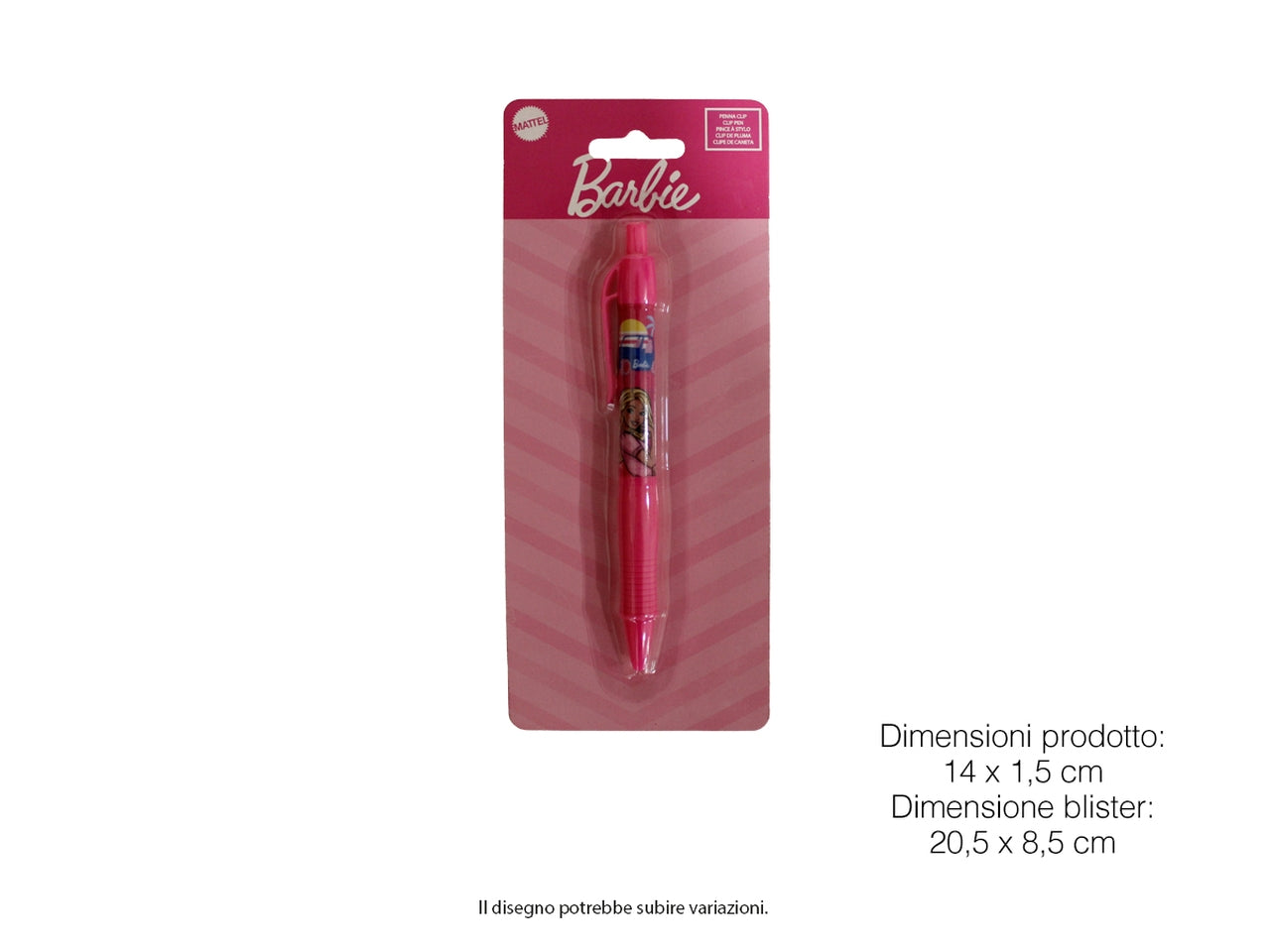 Barbie penna clip in blister