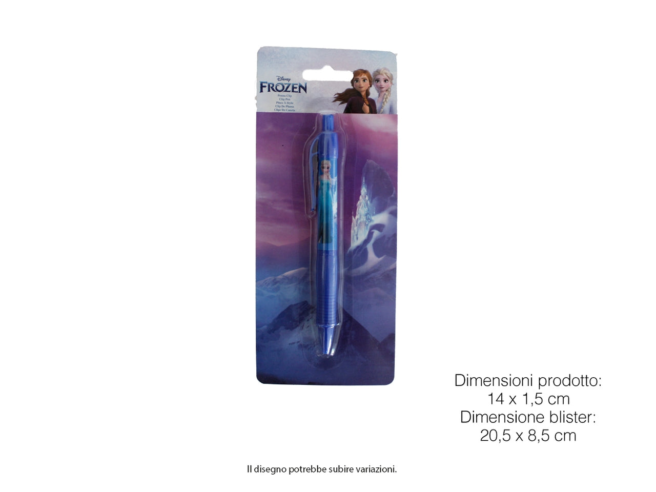 Frozen penna clip in blister