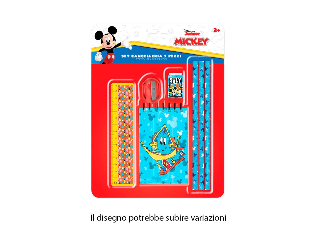 Mickey set cancelleria 7 oggetti in blister