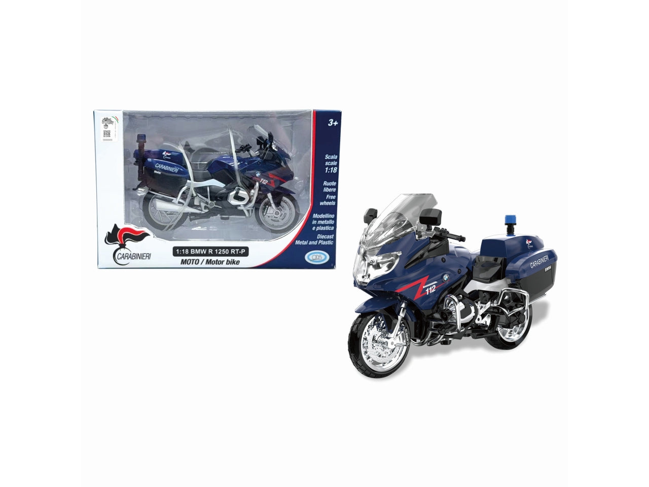 Silver wheel carabinieri moto bmw scala 1:18