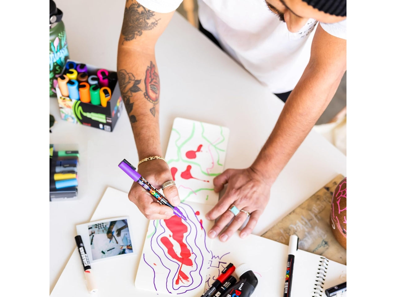 Uni posca punta media rosa fluo