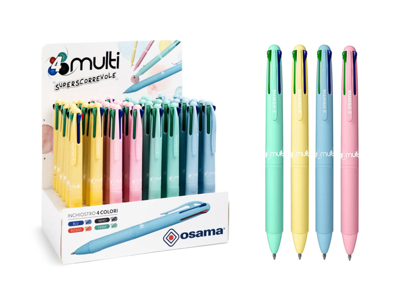 Penna sfera 4 colori osama pastel sfera