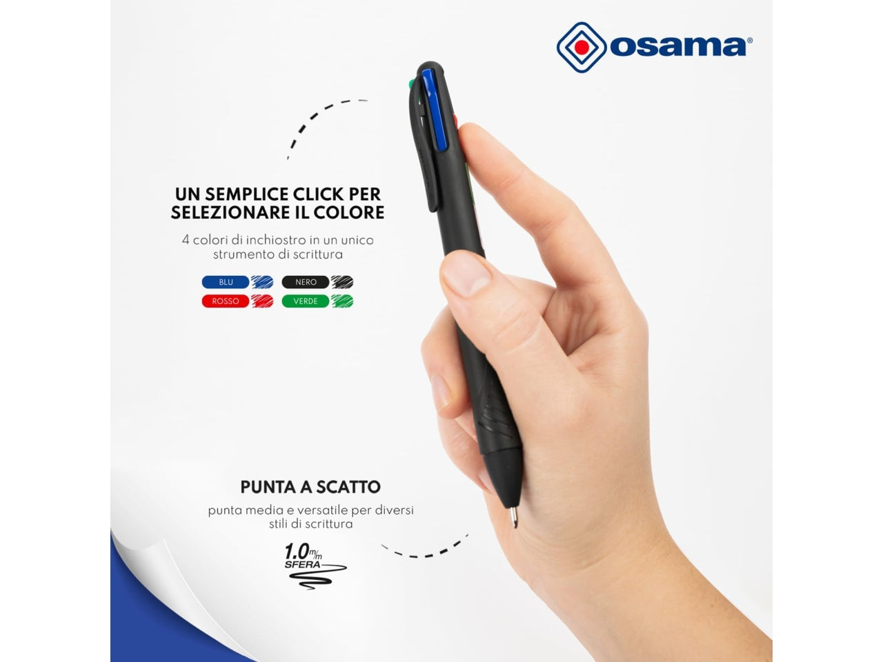 Penne sfera 4 colori urban rustic red 4multi blister 2 pezzi