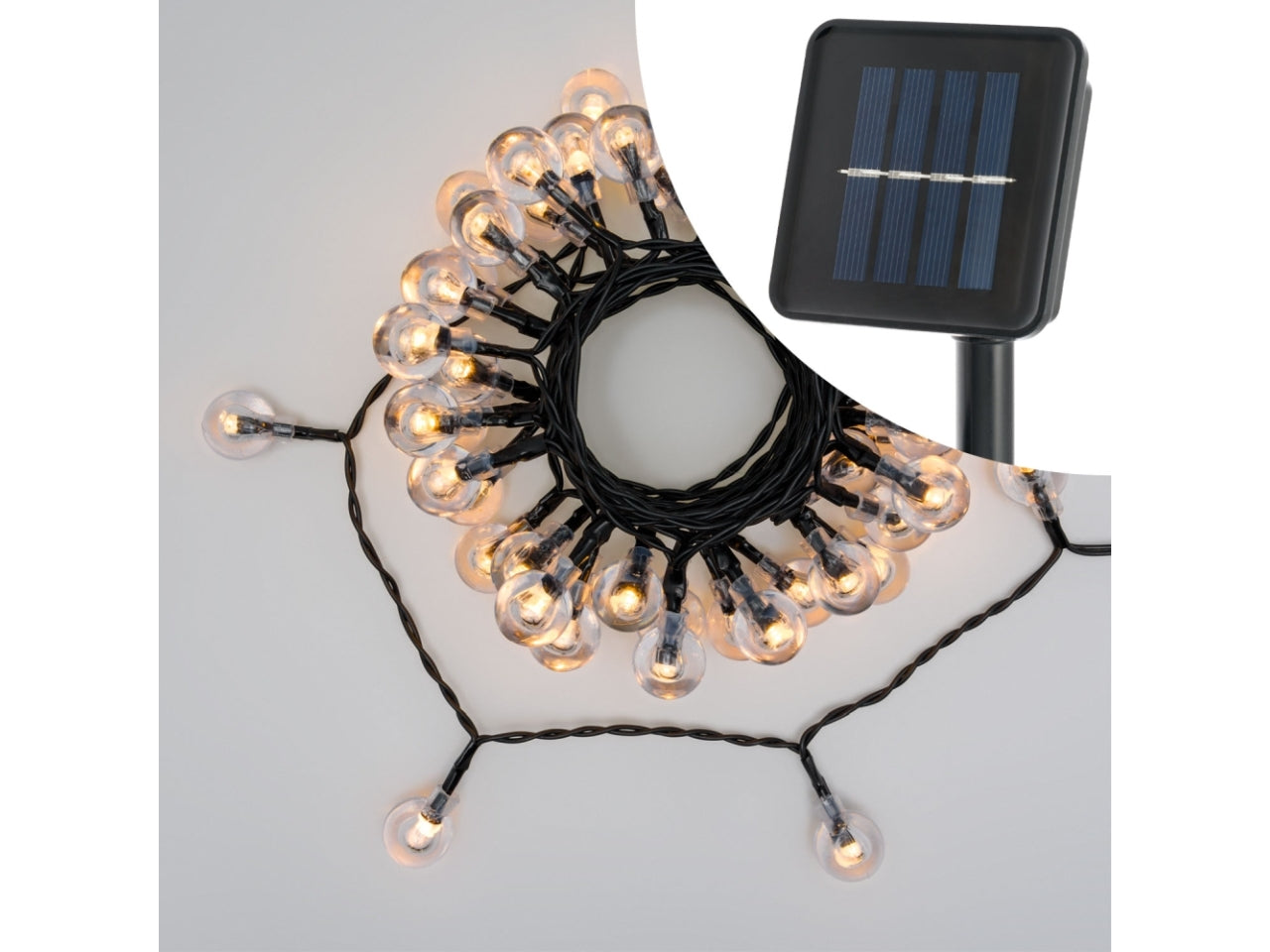 Catena luci solare 50 lampadine a led a20 2+5mt