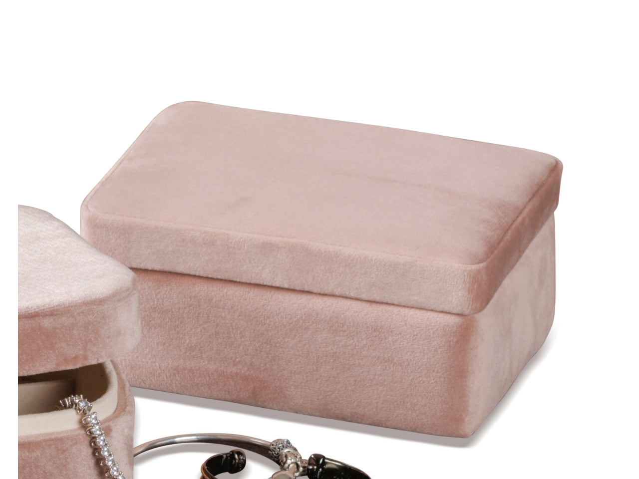 Portagioie in velluto 17x13xh7,5cm in 3 colori assortiti