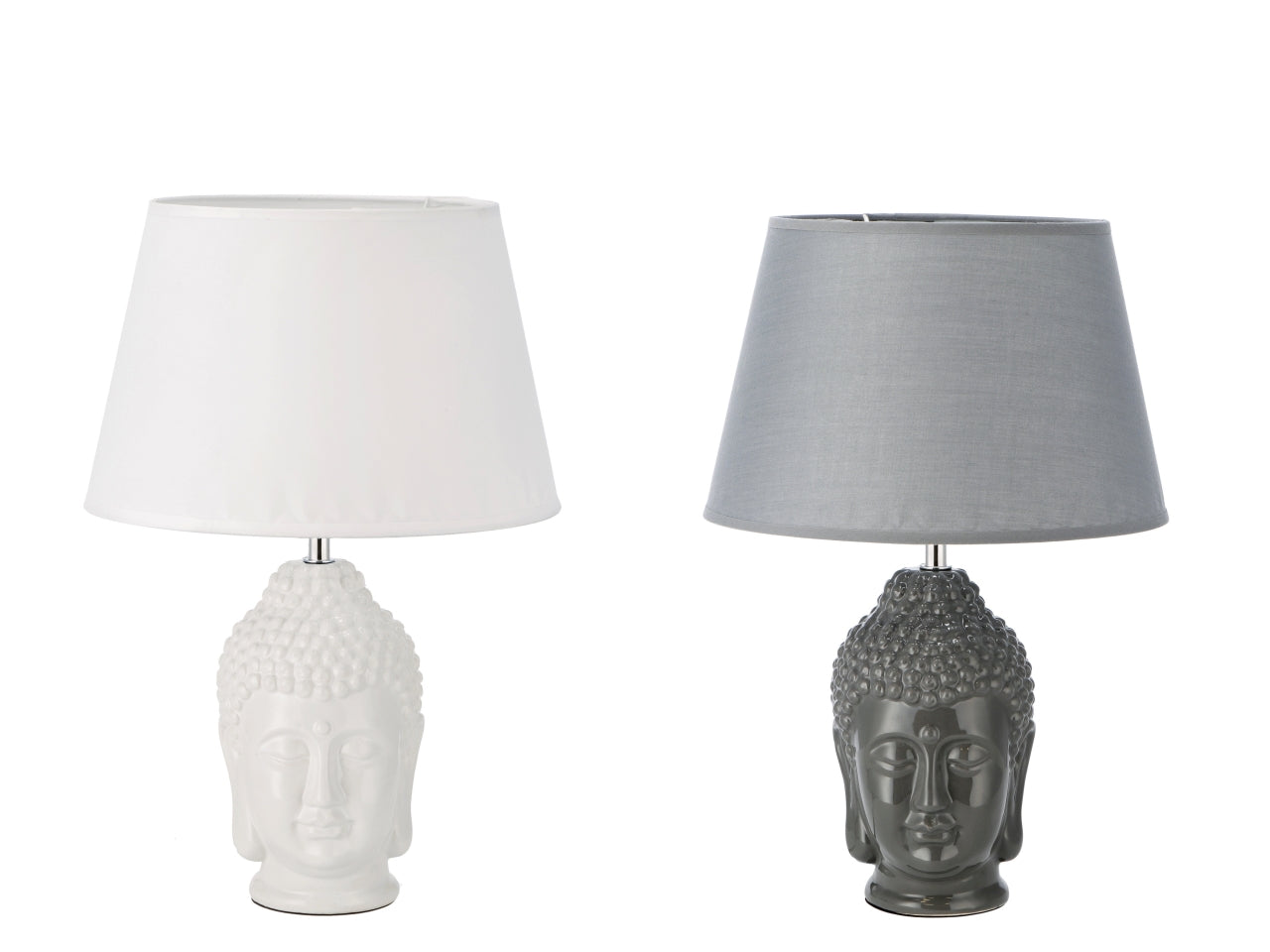 Lampada ceramica buddha 12x13xh.42cm in 2 colori assortiti