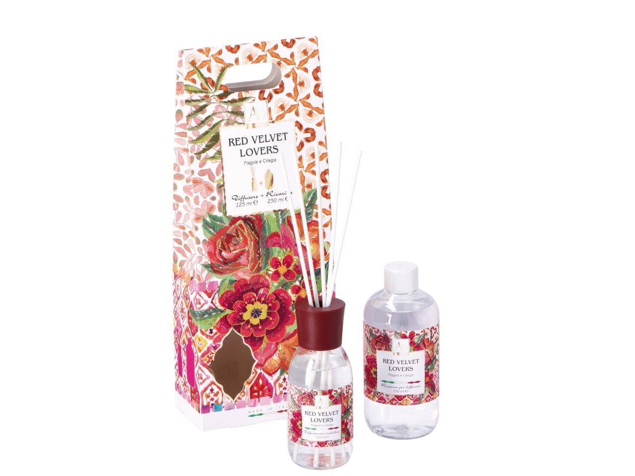 Diffusore  di essenze 125ml e ricarica 250ml fraganza red velvet