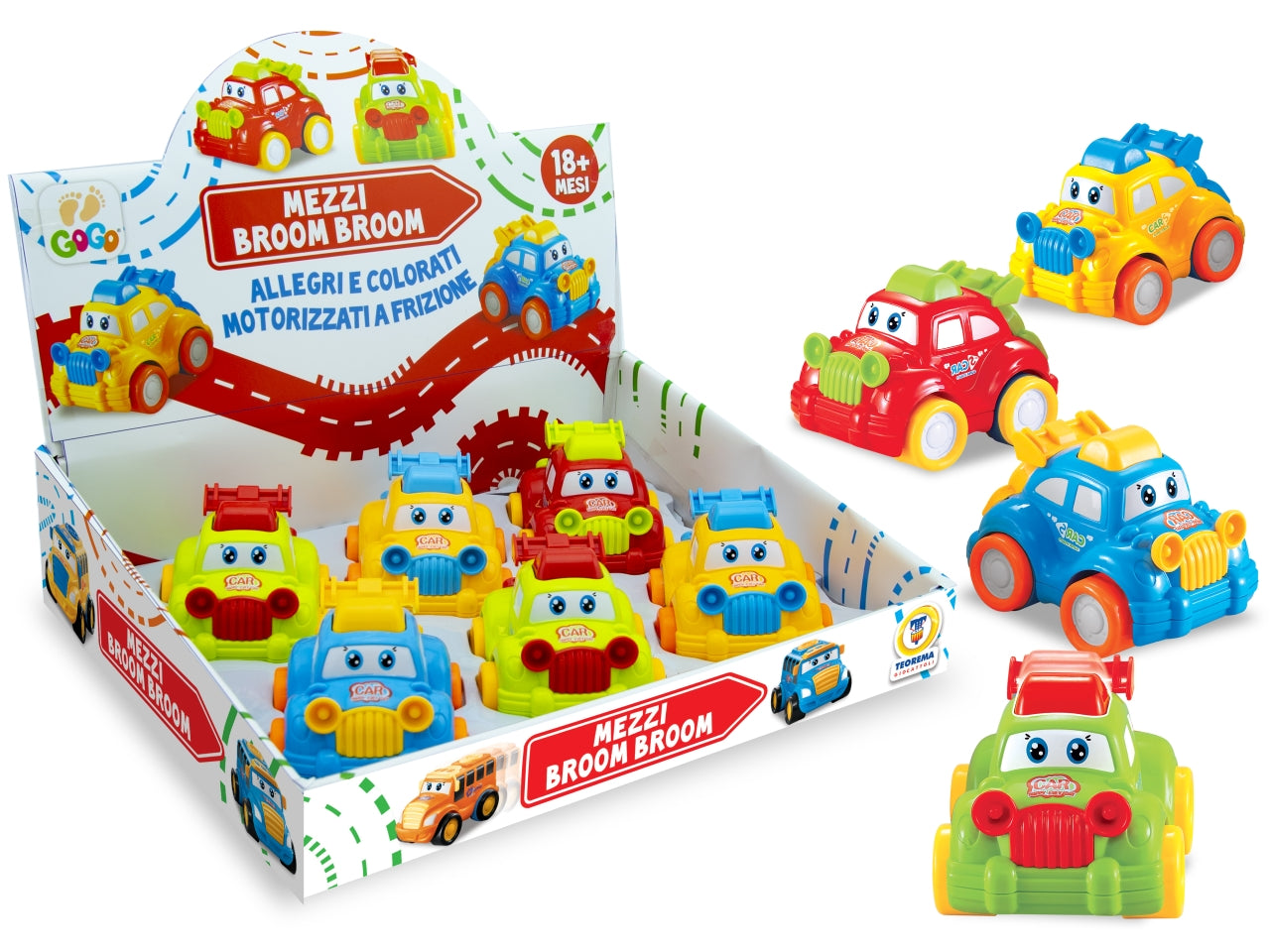 Gogo - mezzi broom broom funny auto a frizione 4 colori assortiti
